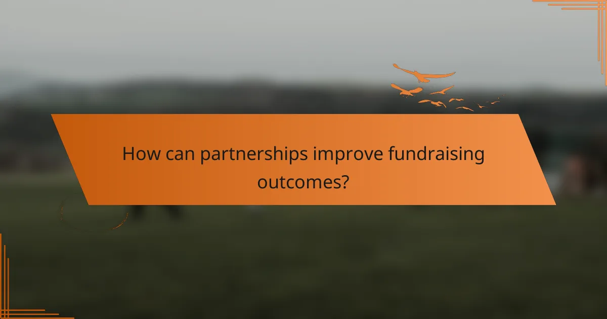How can partnerships improve fundraising outcomes?
