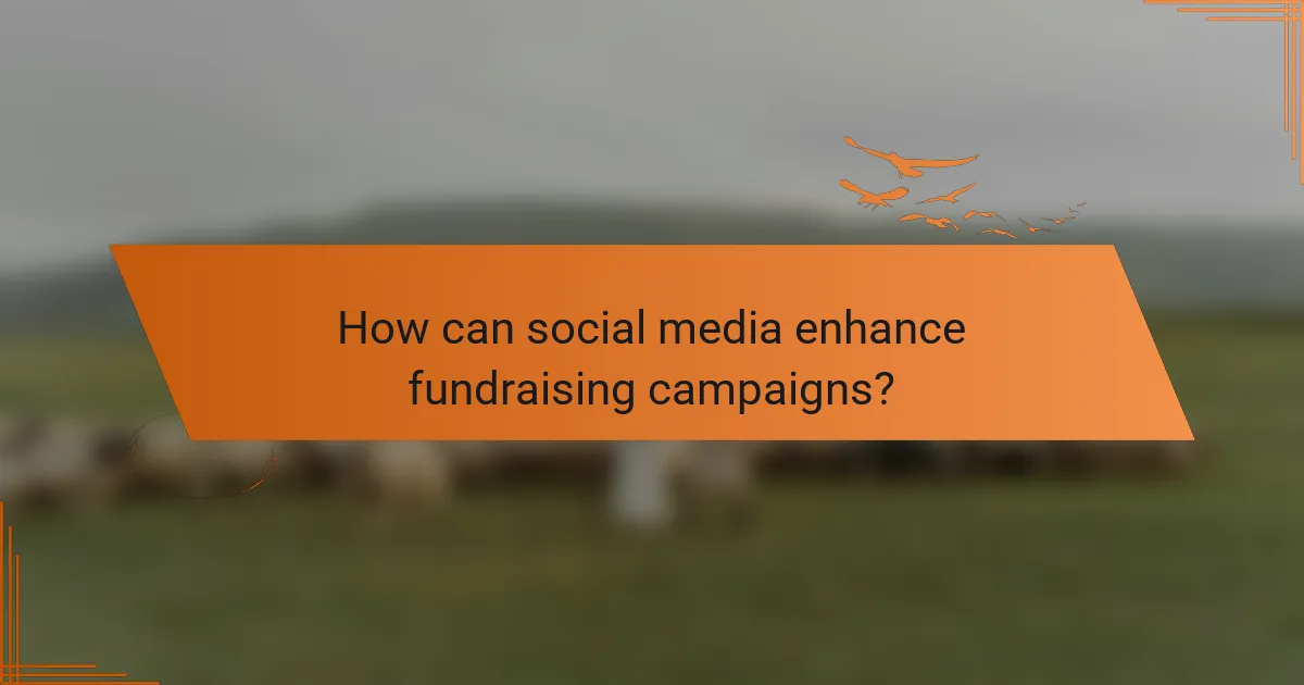 How can social media enhance fundraising campaigns?