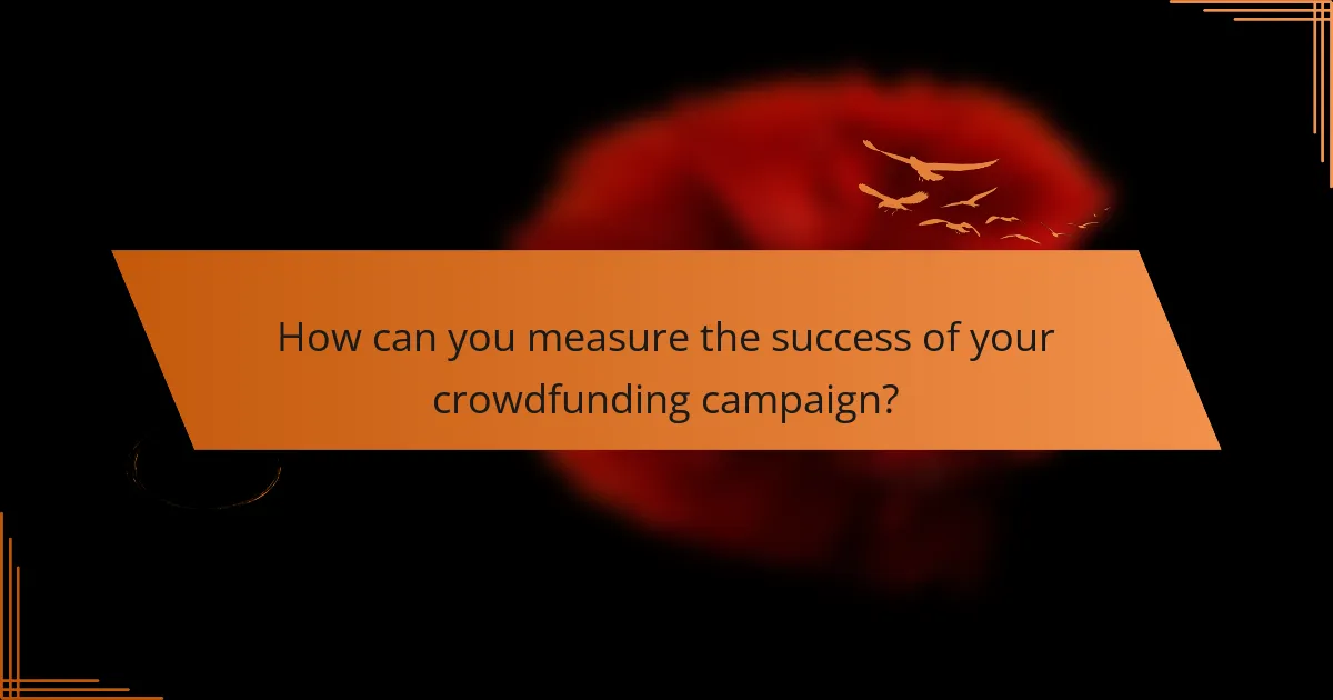 How can you measure the success of your crowdfunding campaign?
