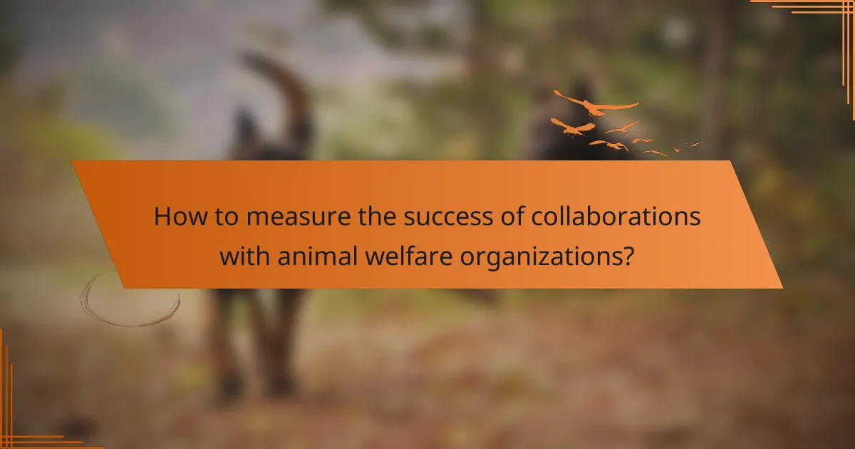 How to measure the success of collaborations with animal welfare organizations?