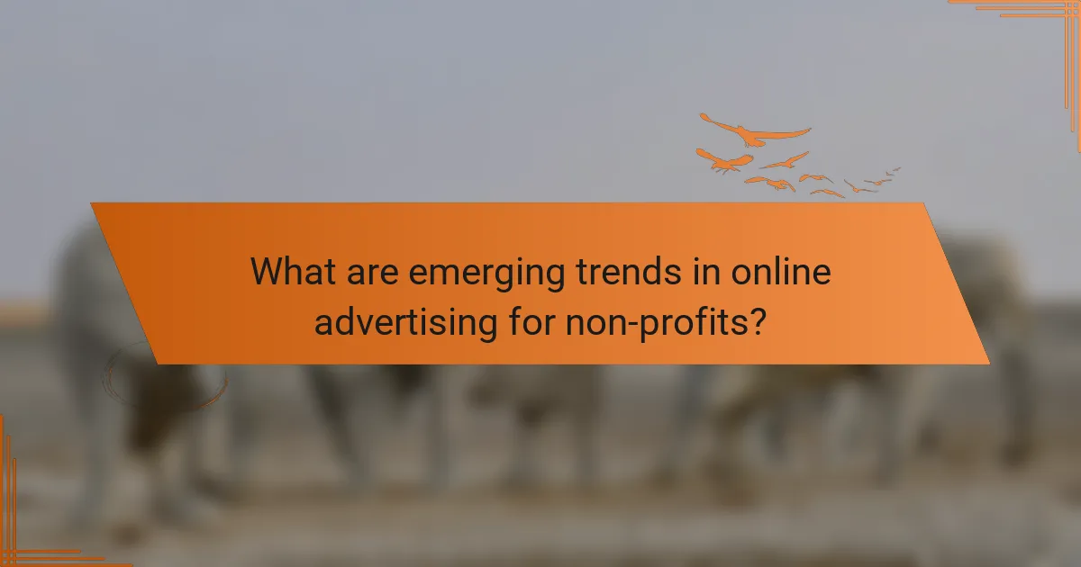 What are emerging trends in online advertising for non-profits?