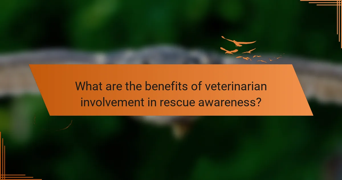 What are the benefits of veterinarian involvement in rescue awareness?