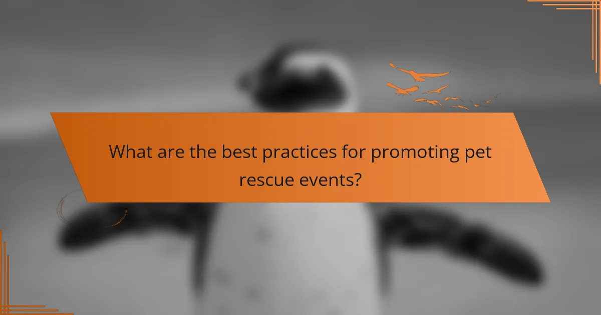 What are the best practices for promoting pet rescue events?