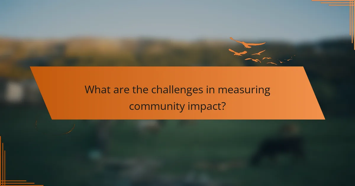 What are the challenges in measuring community impact?