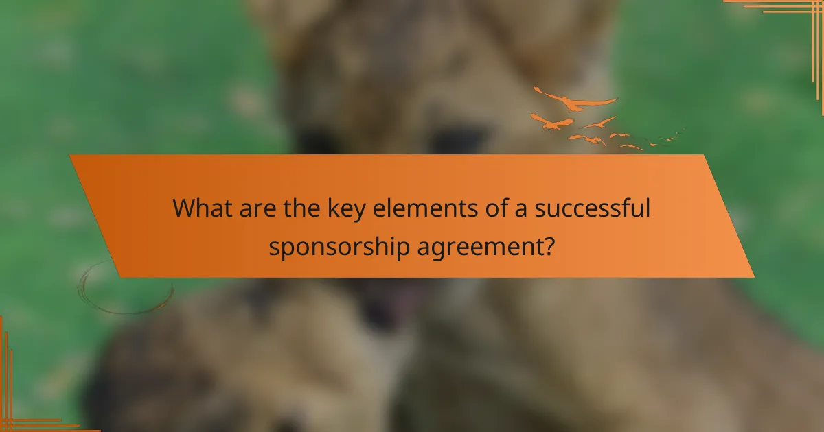 What are the key elements of a successful sponsorship agreement?
