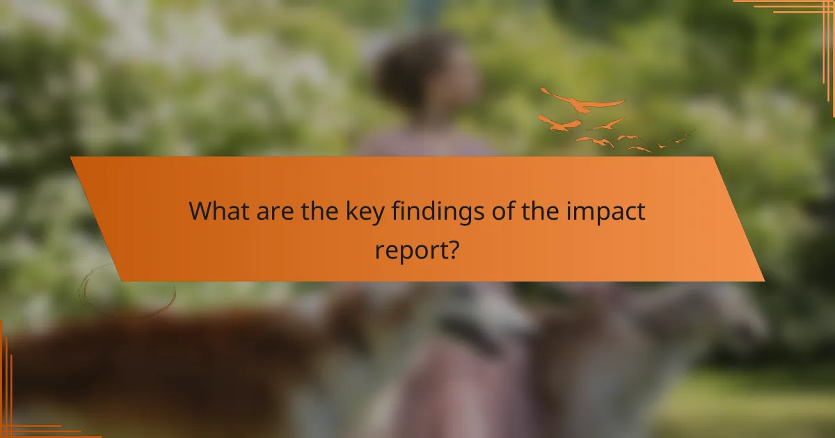 What are the key findings of the impact report?
