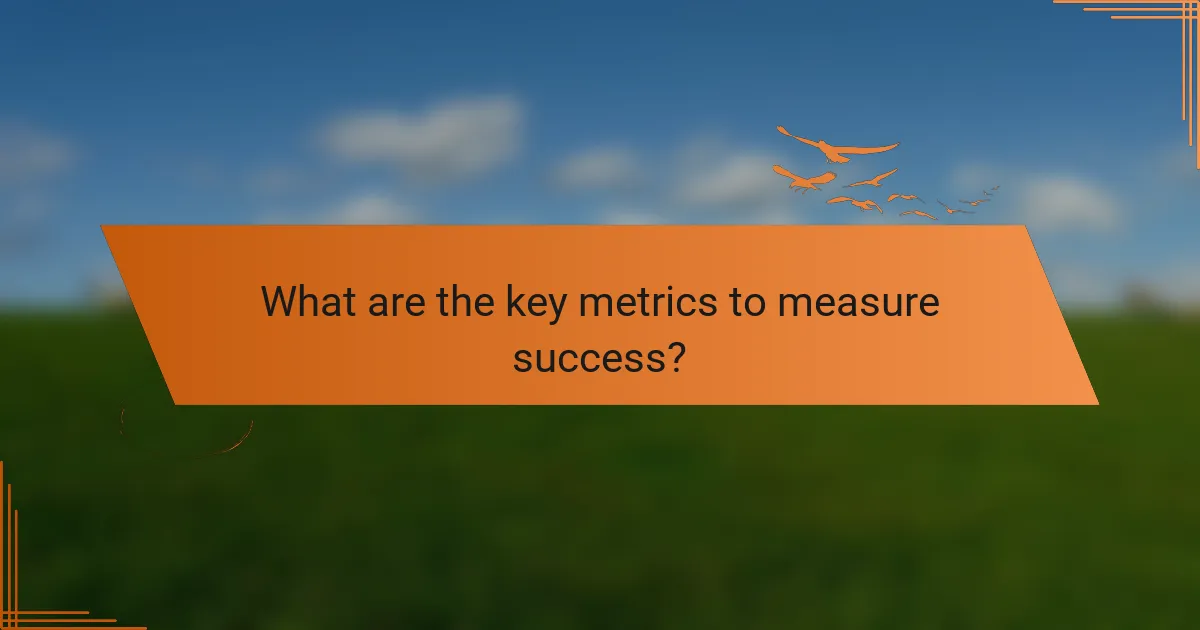 What are the key metrics to measure success?