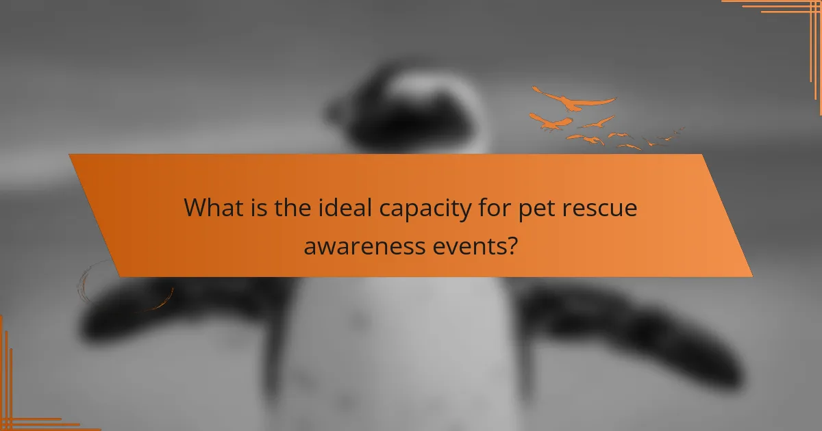 What is the ideal capacity for pet rescue awareness events?