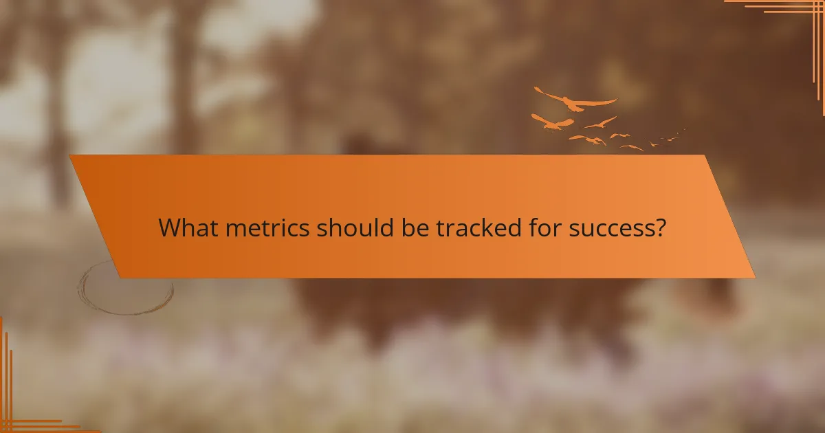 What metrics should be tracked for success?