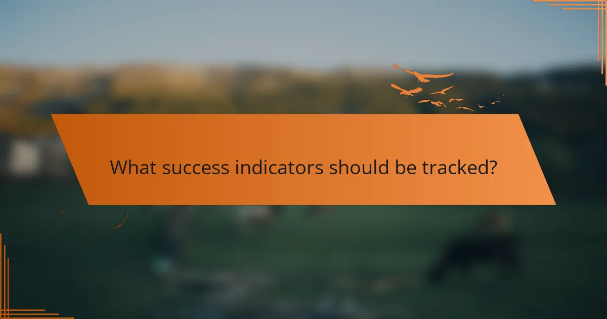 What success indicators should be tracked?